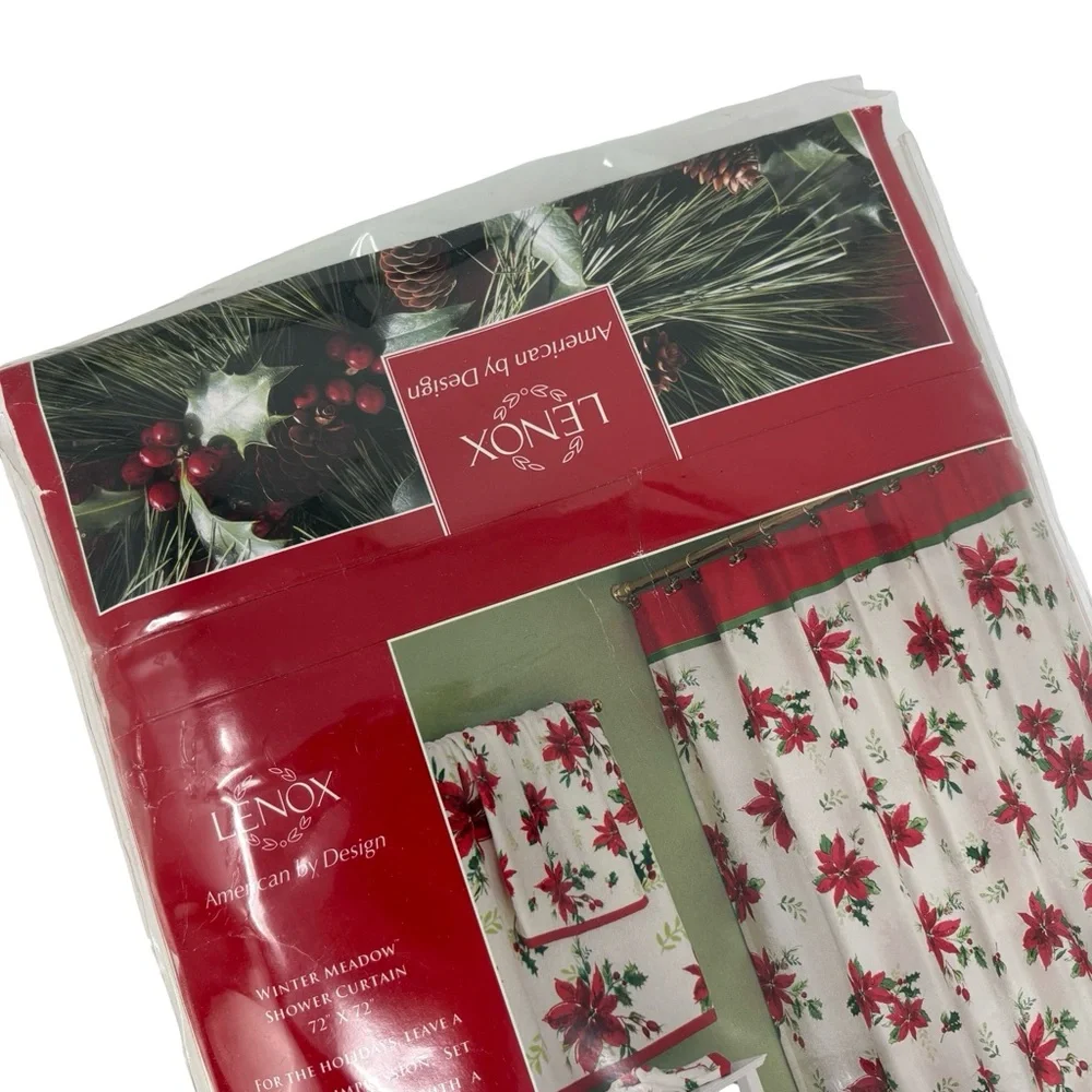 Lenox Christmas Holiday Winter Meadow Shower Curtain 72x72 New